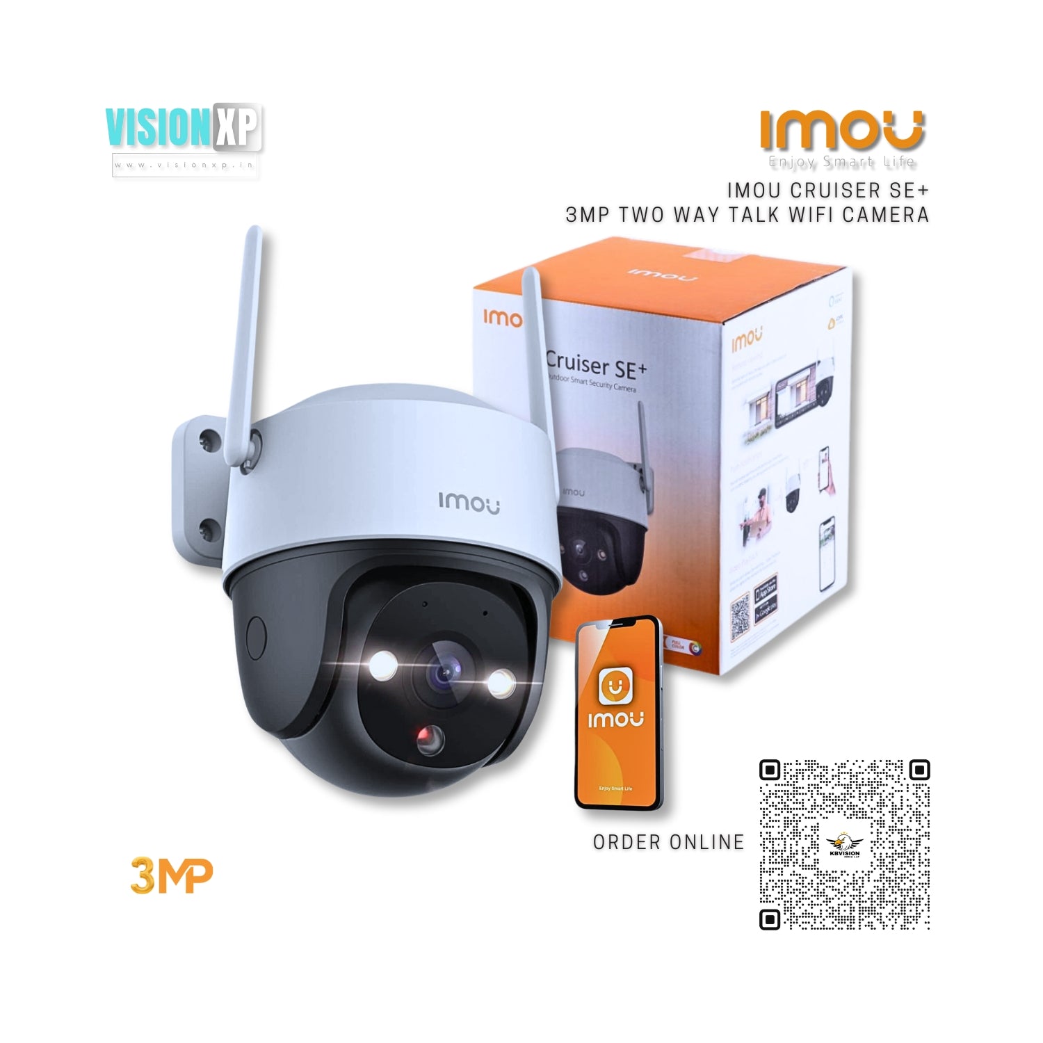 Imou Cruiser SE+ 3MP H.265 Wi-Fi P&T Outdoor Two Way Talk Camera Imou Cruiser SE+ 3MP H.265 Wi-Fi P&T Outdoor Two Way Talk Camera